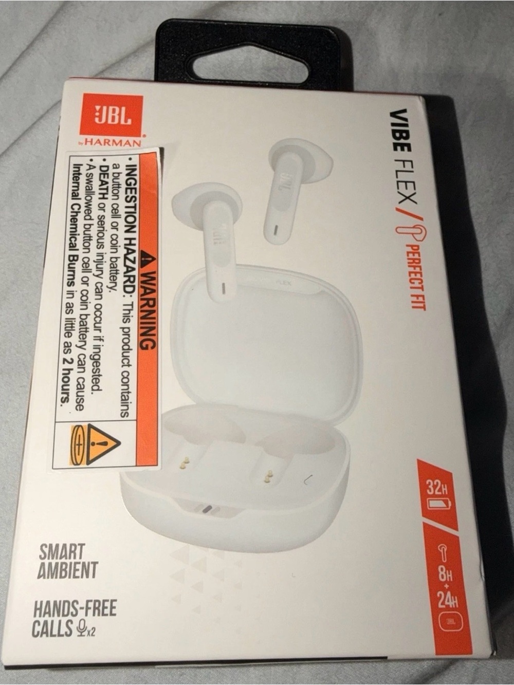 JBL Vibe Flex True Wireless Earbuds – White – 32HR Battery